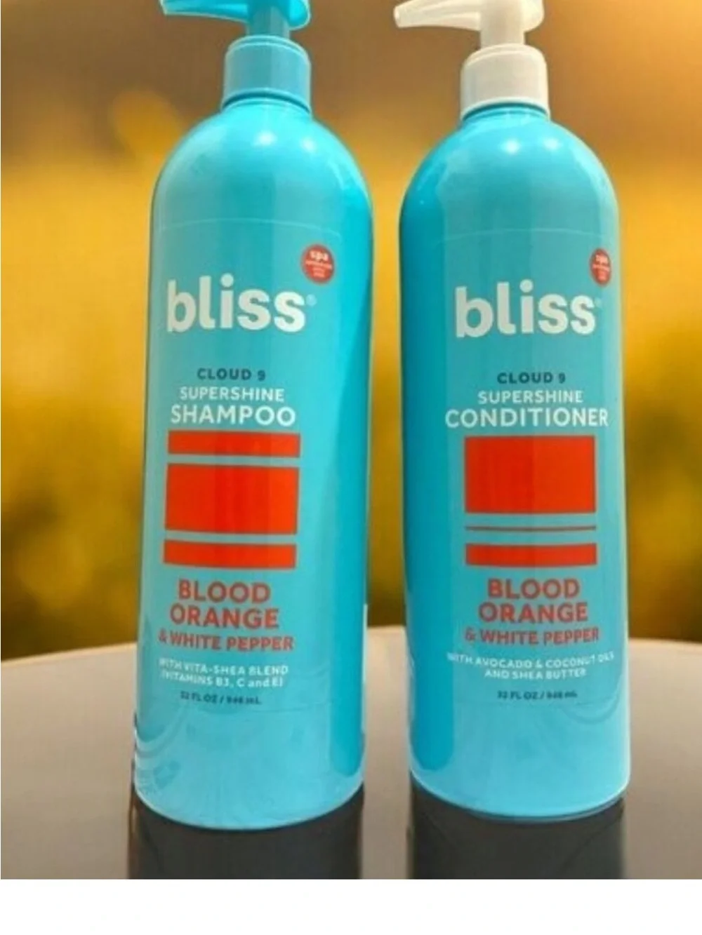 bliss Cloud 9 Supershine Shampoo & Conditioner - Blood Orange (Turquoise) 32 oz